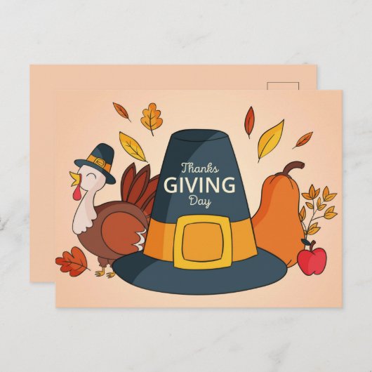 Happy Thanksgiving Briefkaart (Voorkant / Achterkant)