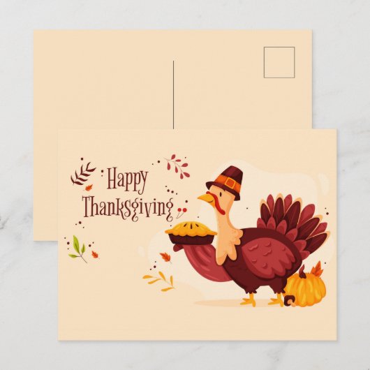 Happy Thanksgiving Briefkaart (Voorkant / Achterkant)