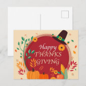 Happy Thanksgiving Briefkaart (Voorkant / Achterkant)