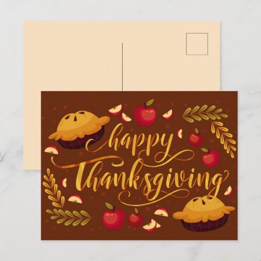 Happy Thanksgiving Briefkaart (Voorkant / Achterkant)