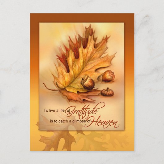 Happy Thanksgiving Briefkaart herfstbladeren en ei (Voorkant)