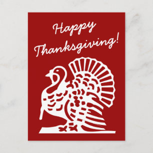 Happy Thanksgiving briefkaarten met kalkoen tekeni