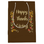 Happy Thanksgiving - Brown theme Medium Cadeauzakje (Voorkant)