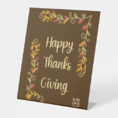 Happy Thanksgiving - Brown Theme Reclamebord Met Voetstuk (Voorkant)