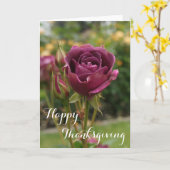 Happy Thanksgiving Burgundy Iceberg Roos #1 Kaart (Gele Bloem)