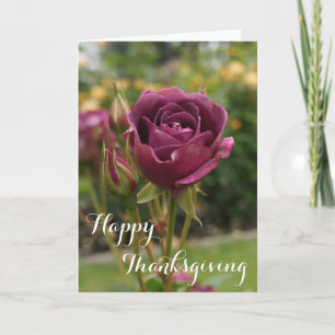 Happy Thanksgiving Burgundy Iceberg Roos #1 Kaart