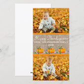 Happy Thanksgiving Burlap 2-foto's - Fotokaart Feestdagenkaart (Voorkant / Achterkant)