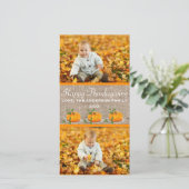 Happy Thanksgiving Burlap 2-foto's - Fotokaart Feestdagenkaart (Staand voorkant)