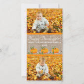 Happy Thanksgiving Burlap 2-foto's - Fotokaart Feestdagenkaart (Voorkant)