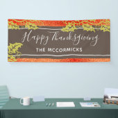 Happy Thanksgiving Burnt Oranje Glitter Custom DIY Spandoek (Beurs)