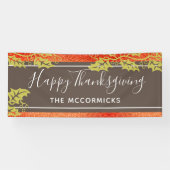 Happy Thanksgiving Burnt Oranje Glitter Custom DIY Spandoek (Horizontaal)