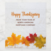 Happy Thanksgiving Business Autumn biedt aangepast Wijn Etiket (Enkel label)