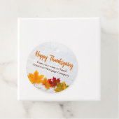 Happy Thanksgiving Business Autumn Leaves Company Bedankjes Labels (In situ)