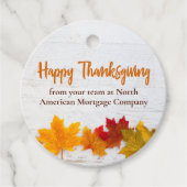 Happy Thanksgiving Business Autumn Leaves Company Bedankjes Labels (Voorkant)
