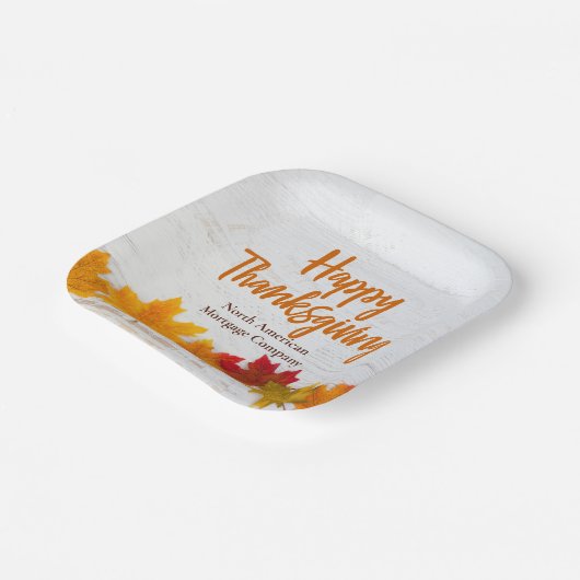 Happy Thanksgiving Business Autumn Leaves Company Papieren Bordje (Gebogen)