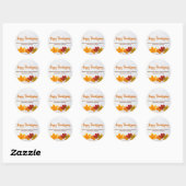 Happy Thanksgiving Business Autumn Leaves Company Ronde Sticker (Vel)