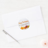 Happy Thanksgiving Business Autumn Leaves Company Ronde Sticker (Envelop)
