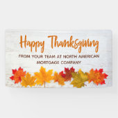 Happy Thanksgiving Business Autumn Leaves Company Spandoek (Horizontaal)