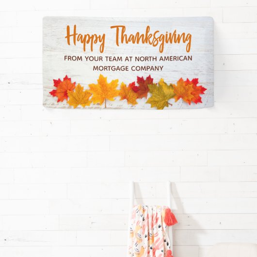 Happy Thanksgiving Business Autumn Leaves Company Spandoek (Insitu)
