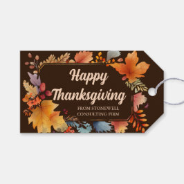 Happy Thanksgiving Business  Brown vertrekt Cadeaulabel