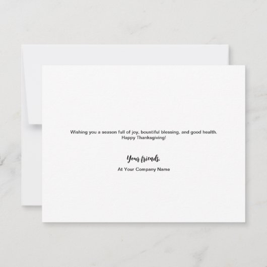 Happy Thanksgiving business logo krans Feestdagenkaart (Achterkant)