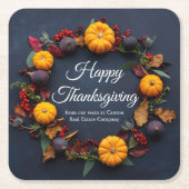 Happy Thanksgiving Business Pumpkin Dinner Party Kartonnen Onderzetters (Voorkant)