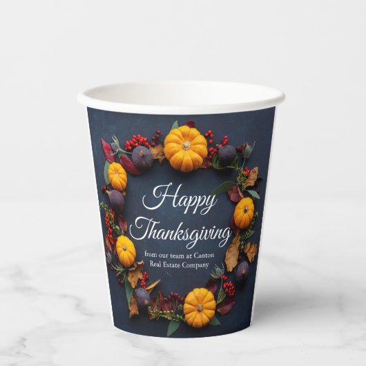 Happy Thanksgiving Business Pumpkin Dinner Party Papieren Bekers (Voorkant)