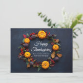 Happy Thanksgiving Business Pumpkin - Modern Feestdagenkaart (Staand voorkant)