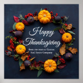 Happy Thanksgiving Business Pumpkin WreatCustom Poster (Voorkant)