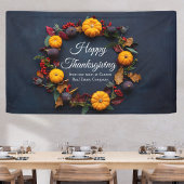 Happy Thanksgiving Business Pumpkin WreatCustom Spandoek