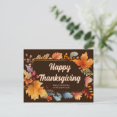 Happy Thanksgiving Business  verlaat Brown Briefkaart (Staand voorkant)