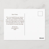 Happy Thanksgiving Business  verlaat Brown Briefkaart (Achterkant)