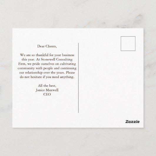 Happy Thanksgiving Business  verlaat Brown Briefkaart (Achterkant)