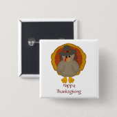 Happy Thanksgiving Button (Voorkant /achterkant)