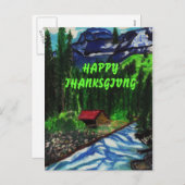 HAPPY THANKSGIVING CABIN BRIEFKAART (Voorkant / Achterkant)