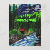 HAPPY THANKSGIVING CABIN BRIEFKAART (Voorkant)