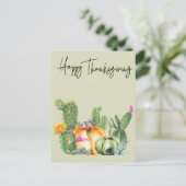 Happy Thanksgiving Cactus Pumpkin Southwest Briefkaart (Staand voorkant)