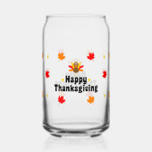 Happy Thanksgiving Can Glass Fall Drinkware Blikvorm Glas (Voorkant)