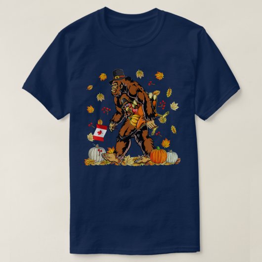 Happy Thanksgiving Canada Bigfoot Turkey Funny T-shirt (Design voorkant)