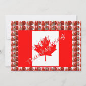 Happy Thanksgiving Canada met vlag en kalkoen Kaart (Voorkant)