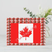 Happy Thanksgiving Canada met vlag en kalkoen Kaart (Staand voorkant)