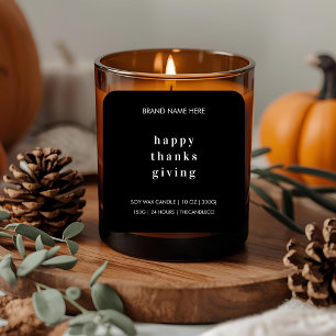 Happy Thanksgiving Candle   minimalistisch Vierkante Sticker