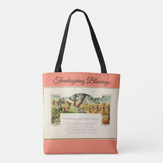 Happy Thanksgiving Canvas tas (Achterkant)