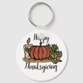Happy Thanksgiving Canvas tas Sleutelhanger (Voorkant)