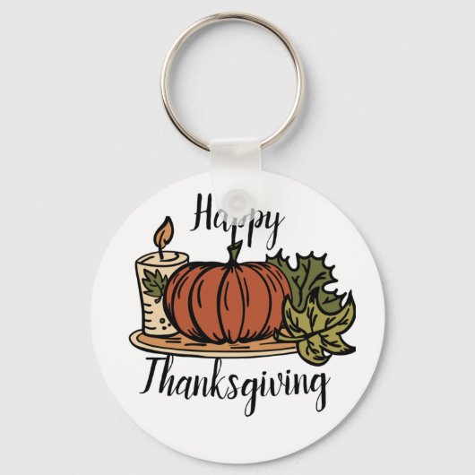 Happy Thanksgiving Canvas tas Sleutelhanger (Voorkant)