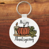Happy Thanksgiving Canvas tas Sleutelhanger (Voorkant)