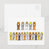 Happy Thanksgiving Cartoon Cats Feestdagenkaart (Voorkant / Achterkant)