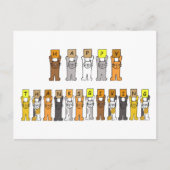 Happy Thanksgiving Cartoon Cats Feestdagenkaart (Voorkant)