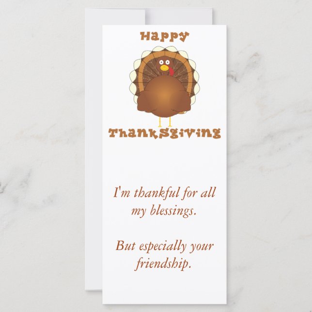 Happy Thanksgiving cartoon kalkoenkaarten (Voorkant)