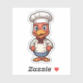 Happy Thanksgiving Cartoon Schattige Chef Turkije Sticker (Vel)